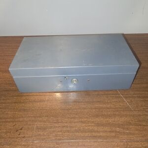 Metal Storage Cash Box - Gray